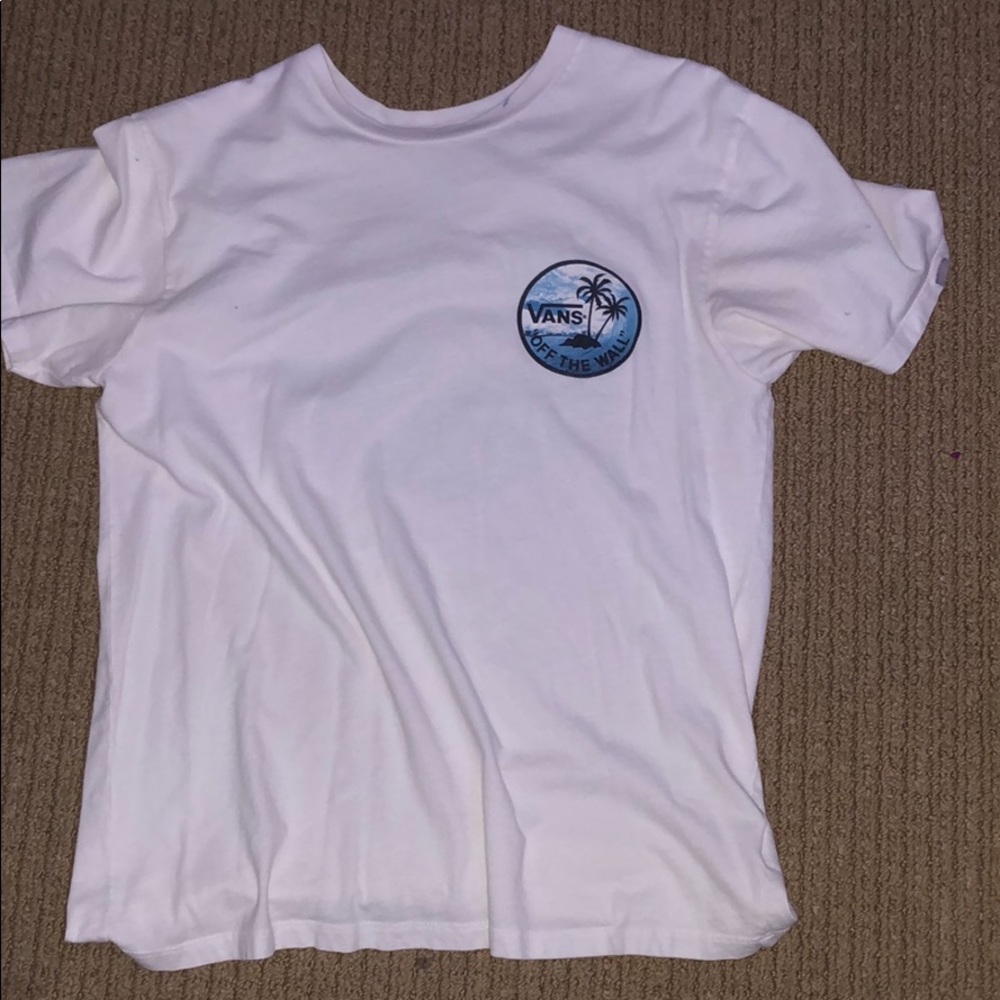Vans White Short Sleeve Beach Design